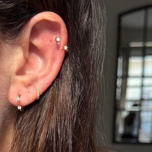 Stunning double diamond stud earrings